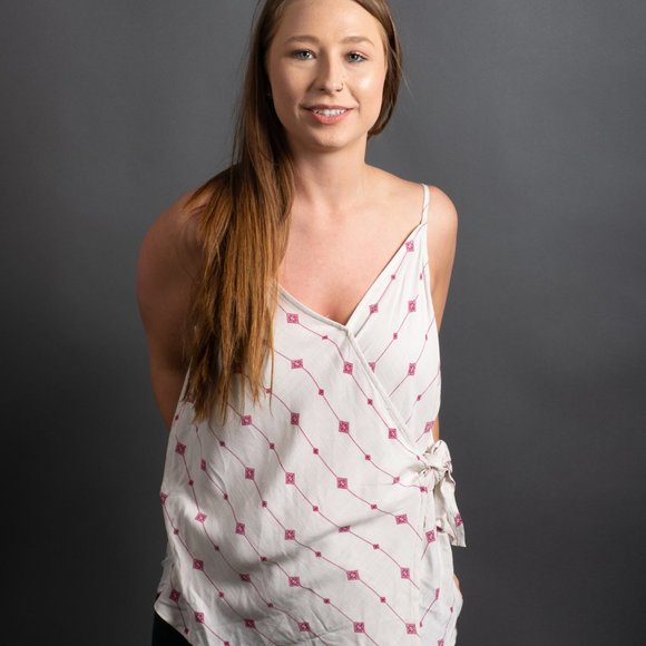 White Pink Patterned Tank by Staccato - Picture 4 of 10